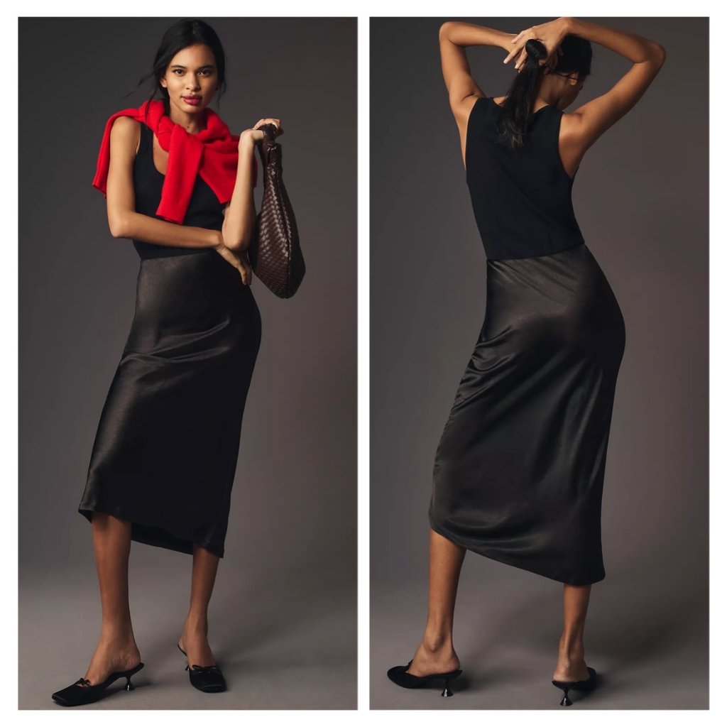 Nwt Anthropologie X Mare Mare Mockable Knit Tank Top Midi Slip Dress